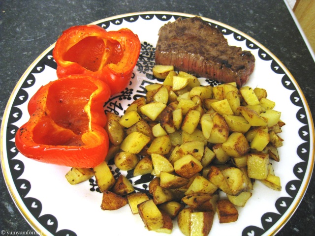 A hearty lunch/dinner with steak